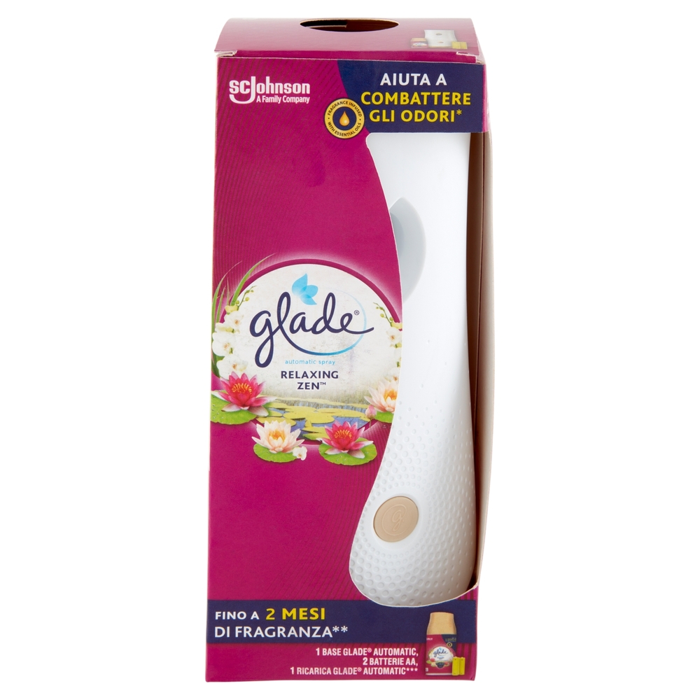 Glade Automatic Spray, Profumatore per Ambienti Base con Ricarica, Fragranza Relaxing Zen 269 ml